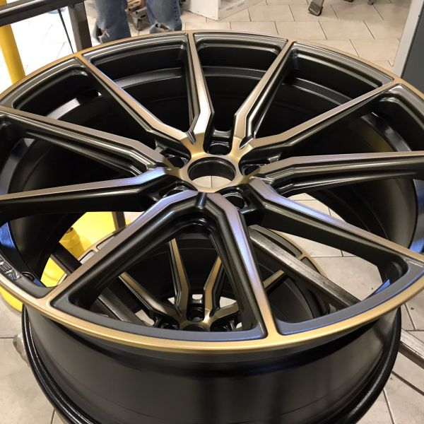 Custom Vossen Black/Machine with gold tinted matte clear