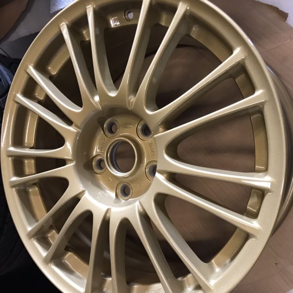 satin poly gold subaru wheel