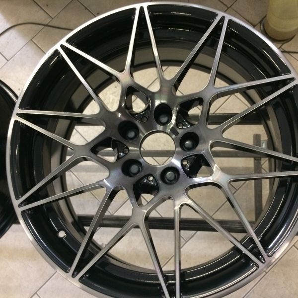 bmw m4 black machine tint wheel